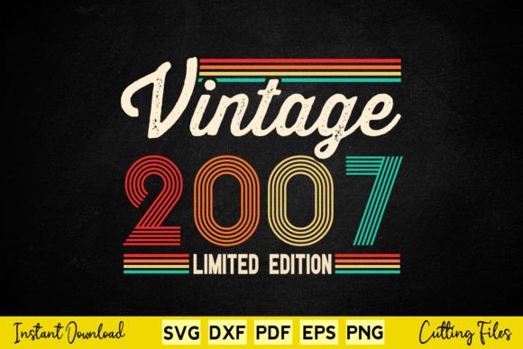 17 Year Old Gifts Born in 2007 Vintage Graphics