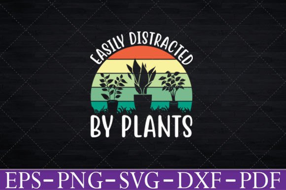 Easily Distracted by Plants Retro TShirt Graphics and Crafts Review