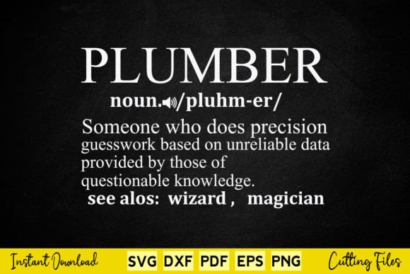 Plumber Definition Plumbing Svg Cut File